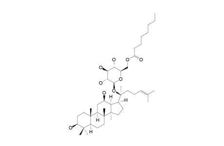 3-BETA,12-BETA,(20S)-TRIHYDROXY-DAMMAR-24-ENE-20-O-BETA-D-GLUCOPYRANOSYL-6'-OCTANOYLESTER