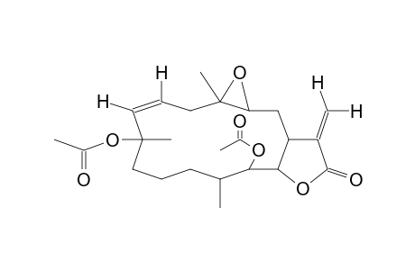 OXIRENO[4,5]CYCLOTETRADECA[1,2-b]FURAN-12(1AH)-ONE, 5,10-BIS(ACETYLOXY)-2,5,6,7,8,9,10,10A,13,13A,14,14A-DODECAHYDRO-1A,5,9-TRIMETHYL-13-METHYLENE-