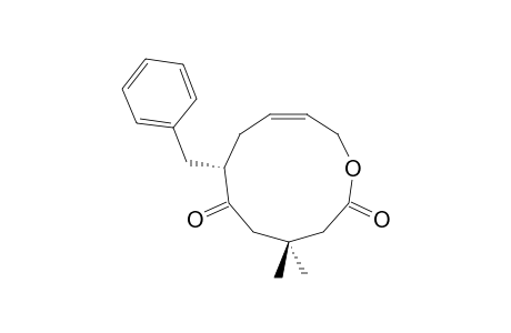 CIS-3,3-DIMETHYL-5-KETO-6-BENZYL-8-DECENOLIDE