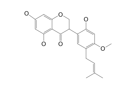 LYSISTEISOFLAVANONE;5,7,2'-TRIHYDROXY-4'-METHOXY-5'-(3''-METHYLBUT-2''-ENYL)-ISOFLAVANONE