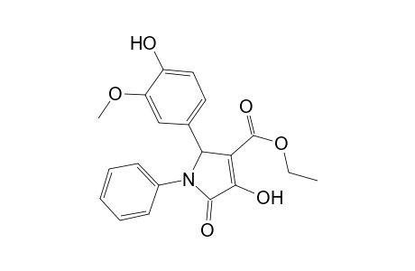 4-Hydroxy-2-(4-hydroxy-3-methoxy-phenyl)-5-oxo-1-phenyl-2,5-dihydro-1H-pyrrole-3-carboxylic acid ethyl ester