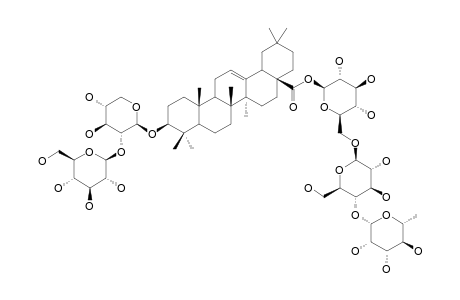 3-O-[BETA-D-GLUCOPYRANOSYL-(1-2)-BETA-D-XYLOPYRANOSYL]-OLEANOLIC-ACID-28-O-[ALPHA-L-RHAMNOPYRANOSYL-(1-4)-BETA-D-GLUCOPYRANOSYL-(1-6)-BETA-D-GLUCOP