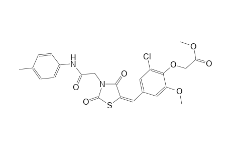 methyl [2-chloro-4-((E)-{2,4-dioxo-3-[2-oxo-2-(4-toluidino)ethyl]-1,3-thiazolidin-5-ylidene}methyl)-6-methoxyphenoxy]acetate