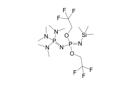 4,4,4-Tris-(dimethylamino)-2,2-bis-[2,2,2-trifluoroethoxy]-1-trimethylsilyl-2lambda5,4lambda5-catenadi(phosphazen)