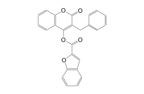 2-benzofurancarboxylic acid, 2-oxo-3-(phenylmethyl)-2H-1-benzopyran-4-yl ester