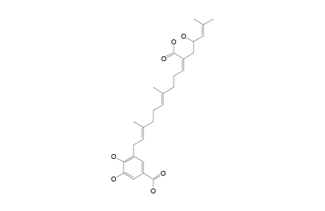 3-[(2E,6E,10E)-11-CARBOXY-13-HYDROXY-3,7,15-TRIMETHYL-2,6,10,14-HEXADECATETRAENYL]-4,5-DIHYDROXYBENZOIC-ACID