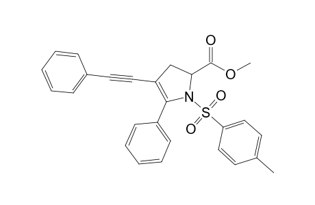 1-(4-Methylphenyl)sulfonyl-5-phenyl-4-(2-phenylethynyl)-2,3-dihydropyrrole-2-carboxylic acid methyl ester