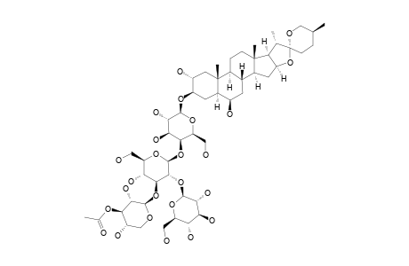 #6;25S-5-ALPHA-SPIROSTANE-2-ALPHA,3-BETA,6-BETA-TRIOL-3-O-[O-BETA-D-GLUCOPYRANOSYL-(1->2)-O-[3-O-ACETYL-BETA-D-XYLOPYRANOSYL-(1->3)]-O-BETA-D-GLUCOPYRANOSYL-(1