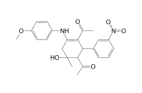 1-[3-acetyl-6-hydroxy-4-(4-methoxyanilino)-6-methyl-2-(3-nitrophenyl)-1-cyclohex-3-enyl]ethanone