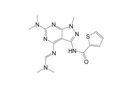 6-DIMETHYLAMINO-4-DIMETHYLAMINOAZOMETHINO-1-METHYL-3-[(THIOPHENE-2-CARBONYL)-AMINO]-PYRAZOLO-[3,4-D]-PYRIMIDINE