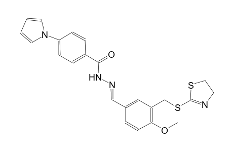 N'-((E)-{3-[(4,5-dihydro-1,3-thiazol-2-ylsulfanyl)methyl]-4-methoxyphenyl}methylidene)-4-(1H-pyrrol-1-yl)benzohydrazide