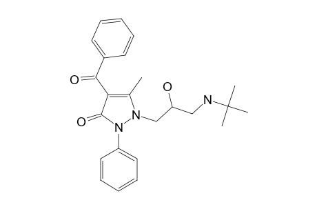 4-BENZOYL-1-(2-HYDROXY-3-(TERT.-BUTYLAMINO)-PROPYL)-5-METHYL-2-PHENYL-1,2-DIHYDRO-PYRAZOL-3-ONE