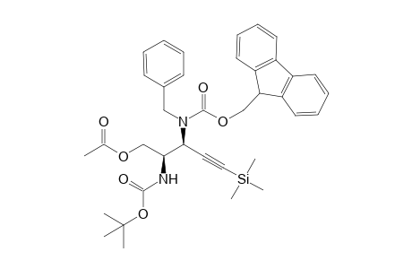 Acetic acid 3S-[benzyl-(9H-fluoren-9-ylmethoxycarbonylamino)]-2R-tert-butoxycarbonylamino-5-trimethylsilylpent-4-ynyl ester