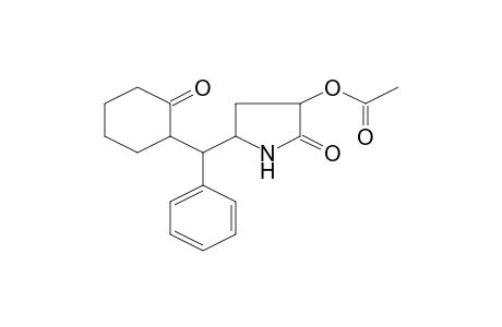 Acetic acid, 2-oxo-5-[(2-oxocyclohexyl)-phenyl-methyl]-pyrrolidin-3-yl ester