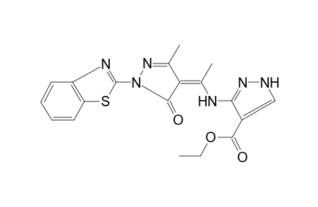 1H-pyrazole-4-carboxylic acid, 3-[[(1Z)-1-[1-(2-benzothiazolyl)-1,5-dihydro-3-methyl-5-oxo-4H-pyrazol-4-ylidene]ethyl]amino]-, ethyl ester