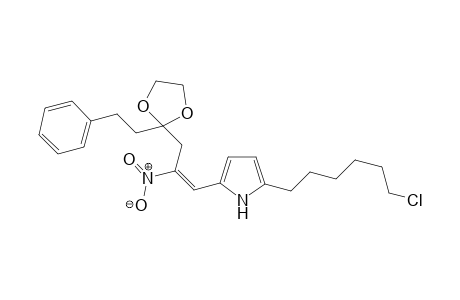 (E)-2-(6-chlorohexyl)-5-(2-nitro-3-(2-phenethyl-1,3-dioxolan-2-yl)prop-1-enyl)-1H-pyrrole