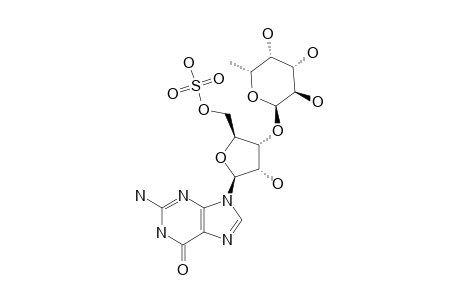 #4;[(2R,3R,4S,5R)-5-(2-AMINO-6-OXO-1,6-DIHYDROPURIN-9-YL)-4-HYDROXY-3-[(2S,4S,5S)-3,4,5-TRIHYDROXY-6-METHYL-TETRAHYDRO-2H-PYRAN-2-YLOXY]-TETRAHYDROFURAN