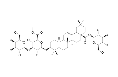 SAPONIN-15;3-O-BETA-[GALACTOPYRANOSYL-(1->3)-(6-O-METHYL)-GLUCURONOPYRANOSYL]-OLEANOLIC-ACID-28-O-GLUCOPYRANOSYLESTER