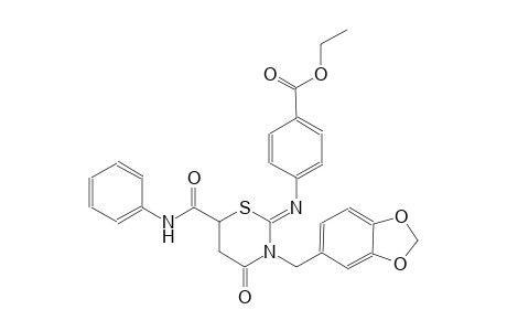 ethyl 4-{[(2Z)-6-(anilinocarbonyl)-3-(1,3-benzodioxol-5-ylmethyl)-4-oxotetrahydro-2H-1,3-thiazin-2-ylidene]amino}benzoate