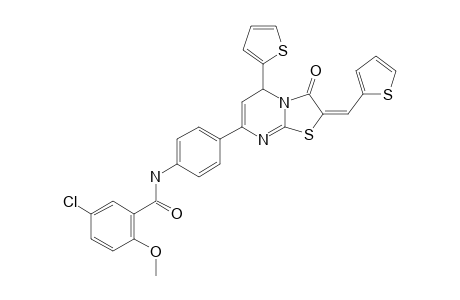 7-[4-[4-(5-CHLORO-2-METHOXYBENZOYL)-AMINO]-PHENYL]-2-(2-THIENYLMETHYLENE)-3-OXO-5-(2-THIENYL)-2,3-DIHYDRO-5H-THIAZOLO-[3,2-A]-PYRIMIDINE-ARYLIDINE