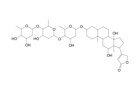 3-[10,13-dimethyl-3-[6-methyl-5-[6-methyl-5-[6-methyl-4,5-bis(oxidanyl)oxan-2-yl]oxy-4-oxidanyl-oxan-2-yl]oxy-4-oxidanyl-oxan-2-yl]oxy-12,14-bis(oxidanyl)-1,2,3,4,5,6,7,8,9,11,12,15,16,17-tetradecahydrocyclopenta[a]phenanthren-17-yl]-2H-furan-5-one