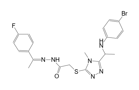 2-({5-[1-(4-bromoanilino)ethyl]-4-methyl-4H-1,2,4-triazol-3-yl}sulfanyl)-N'-[1-(4-fluorophenyl)ethylidene]acetohydrazide