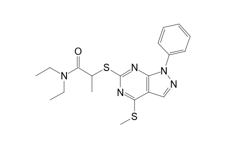 ALPHA-(4-METHYLTHIO-1-PHENYLPYRAZOLO-[3,4-D]-PYRIMIDIN-6-YLTHIO)-N,N-DIETHYL-PROPANAMIDE