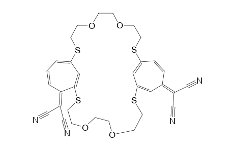 15,29-Bis(dicyanomethylene)-5,8,21,24-pentaoxa-2,11,18,27-tetrathiatricyclo[19.4..1(12,17)]tritriacontanesa-1(32),12(18),13,16,28(33),30-hexaene