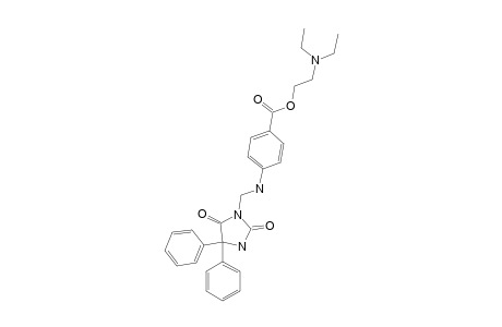 p-{[(2,5-dioxo-4,4-diphenyl-1-imidazolidinyl)methyl]amino}benzoic acid, 2-(diethylamino)ethyl ester