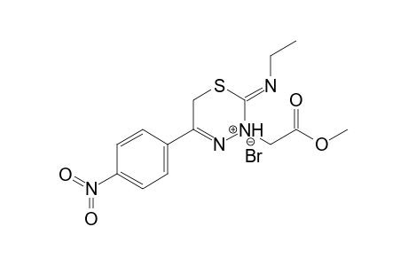 3-Methoxycarbonylmethyl-5-(4-nitrophenyl)-2-ethylimino-3,6-dihydro-2H-1,3,4-thiadiazinium bromide