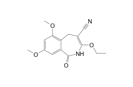 1-Oxo-3-ethoxy-6,8-dimethoxy-1,2-dihydro-5H-(2)-benzazepin-4-carbonitrile