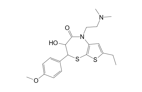 cis-2-Ethyl-4-( 2'-dimethylaminoethyl)-6,7-dihydro-6-hydroxy-7-( 4'-methoxyphenyl)thieno[2,3-b][1,4]thiazepin-5(4H)-one