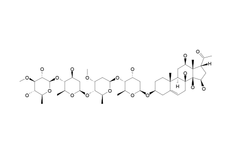 15-BETA-HYDROXYLINEOLON-3-O-BETA-D-THEVETOPYRANOSYL-(1->4)-BETA-D-CANAROPYRANOSYL-(1->4)-BETA-D-CYMAROPYRANOSYL-(1->4)-BETA-D-DIGITOXOPYRANO