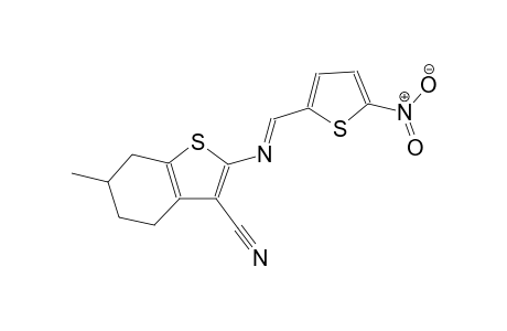 6-methyl-2-{[(E)-(5-nitro-2-thienyl)methylidene]amino}-4,5,6,7-tetrahydro-1-benzothiophene-3-carbonitrile