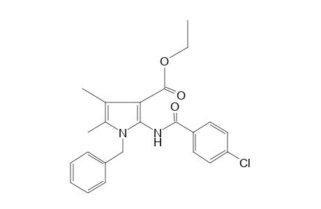 1-benzyl-2-(p-chlorobenzamido)-4,5-dimethylpyrrole-3-carboxylic acid, ethyl ester