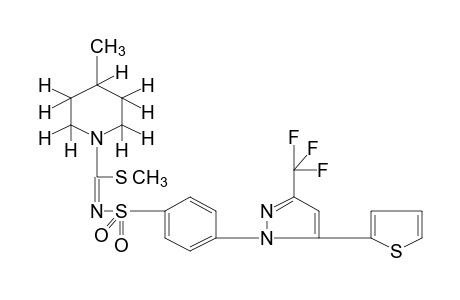 4-methyl-N-{{p-[5-(2-thienyl)-3-(trifluoromethyl)pyrazol-1-yl]phenyl}sulfonyl}thio-1-piperidinecarboximidic acid, methyl ester