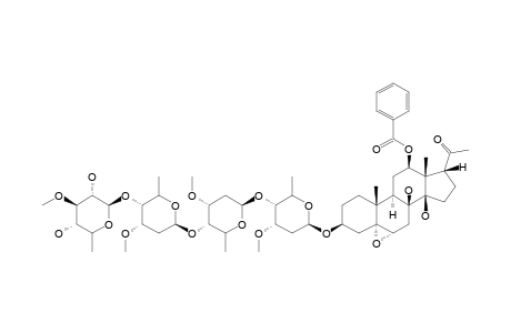 #23;12-O-BENZOYL-5-ALPHA,6-ALPHA-EPOXYLINEOLON-3-O-BETA-D-THEVETOPYRANOSYL-(1->4)-BETA-D-CYMAROPYRANOSYL-(1->4)-BETA-D-CYMAROPYRANOSYL-(1->4)-BETA-D-CYM