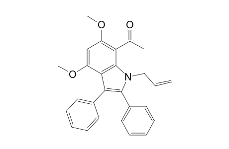 1-[4',6'-dimethoxy-2',3'-diphenyl-1'-(prop-2''-enyl)indol-7'-yl]ethanone