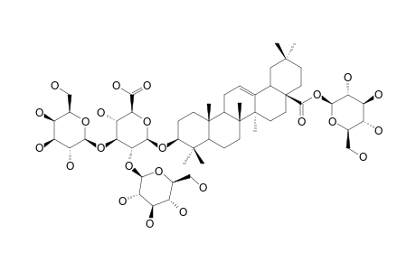 GLYCOSIDE-A;3-O-BETA-[GLUCOPYRANOSYL-(1->2)-[GALACTOPYRANOSYL-(1->3)]-GLUCURONOPYRANOSYL]-OLEANOLIC-ACID-28-O-GLUCOPYRANOSYLESTER