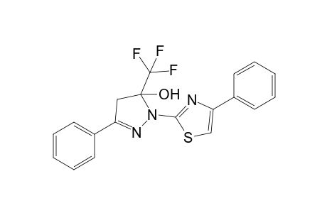 3-Phenyl-1-(4-phenyl-1,3-thiazol-2-yl)-5-(trifluoromethyl)-4,5-dihydro-1H-pyrazol-5-ol