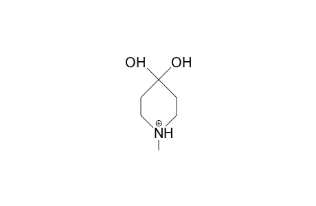 1-Methyl-4,4-dihydroxy-piperidine cation