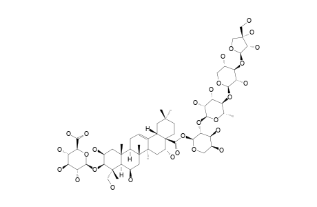 #2;BUTYROSIDE-D;3-O-BETA-D-GLUCURONOPYRANOSYL-16-ALPHA-HYDROXY-PROTOBASSIC-ACID-28-O-BETA-D-APIOPYRANOSYL-(1->3)-BETA-D-XYLOPYRANOSYL-(1->4)-ALPHA-L-RHAMNOPYRA