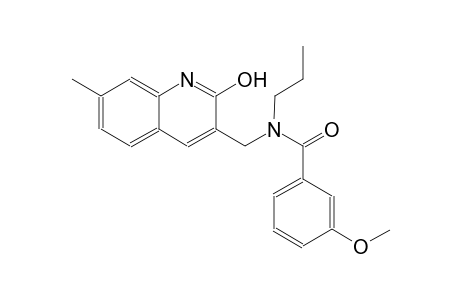 N-[(2-hydroxy-7-methyl-3-quinolinyl)methyl]-3-methoxy-N-propylbenzamide