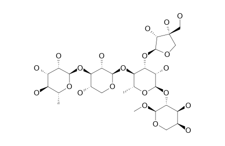 #11;METHYL-ALPHA-L-RHAMNOPYRANOSYL-(1->3)-BETA-D-XYLOPYRANOSYL-(1->4)-[BETA-D-APIOFURANOSYL-(1->3)]-ALPHA-L-RHAMNOPYRANOSYL-(1->2)-ALPHA-L-ARABINOPYRANOSIDE