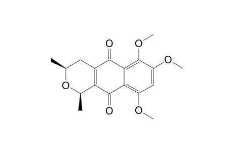 (+/-)-CIS-6,7,9-TRIMETHOXY-1,3-DIMETHYL-3,4,5,10-TETRAHYDRO-1H-NAPHTO-[2,3-C]-PYRAN-5,10-DIONE;[(+/-)-VENTILOQUINONE-E]