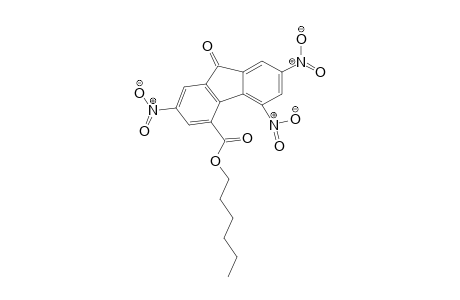 9H-fluorene-4-carboxylic acid, 2,5,7-trinitro-9-oxo-, hexyl ester