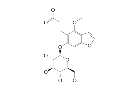 PICRAQUASSIOSIDE-A;6-HYDROXY-4-METHOXY-5-BENZOFURAN-PROPIONIC-ACID-6-O-BETA-D-GLUCOPYRANOSIDE