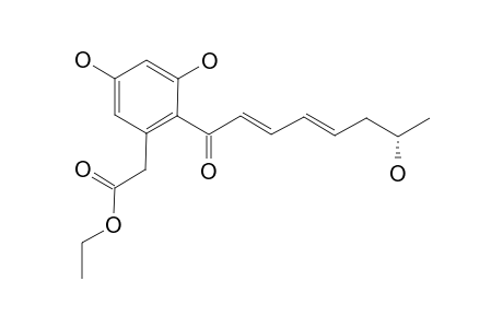 CYTOSPORONE_H;3,5-DIHYDROXY-2-(7'-R-HYROXY-1'-OXOOCTA-2'-E,4'-E-DIENYL)-BENZENEACETIC_ACID_ETHYLESTER