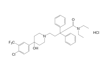 4-(4-chloro-alpha,alpha,alpha-trifluoro-m-tolyl)-N,N-diethyl-alpha,alpha-diphenyl-4-hydroxy-1-piperidinebutyramide, monohydrochloride