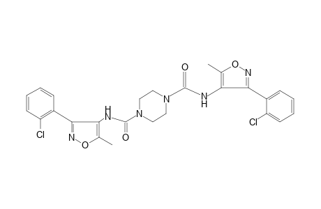 N,N'-bis[3-(o-chlorophenyl)-5-methyl-4-isoxazolyl]-1,4-piperazinedicarboxamide